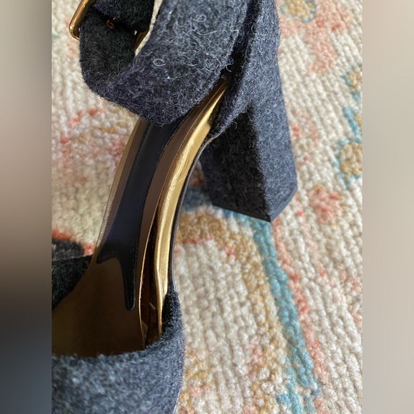 Marni Felt Wool Dark Grey Block Heel Sandals Size 37 - Picture 15 of 15